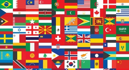 Collage of international flags